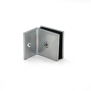 Satin Chromed Wall To Glass Clip