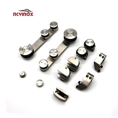 Frameless Polishing Hanging Sliding Door Glass Hardware For Office Glass Door