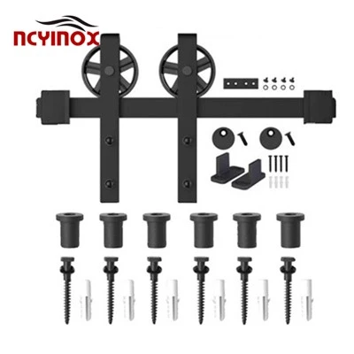 Hanging Sliding Barn Door Hardware Wooden Door Track Kit With Sliding Accessories System