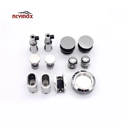 Stainless Steel Flat Pipe Accessories Shower Sliding Door System For Glass Door